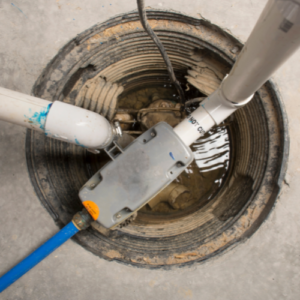 sump pump draining water